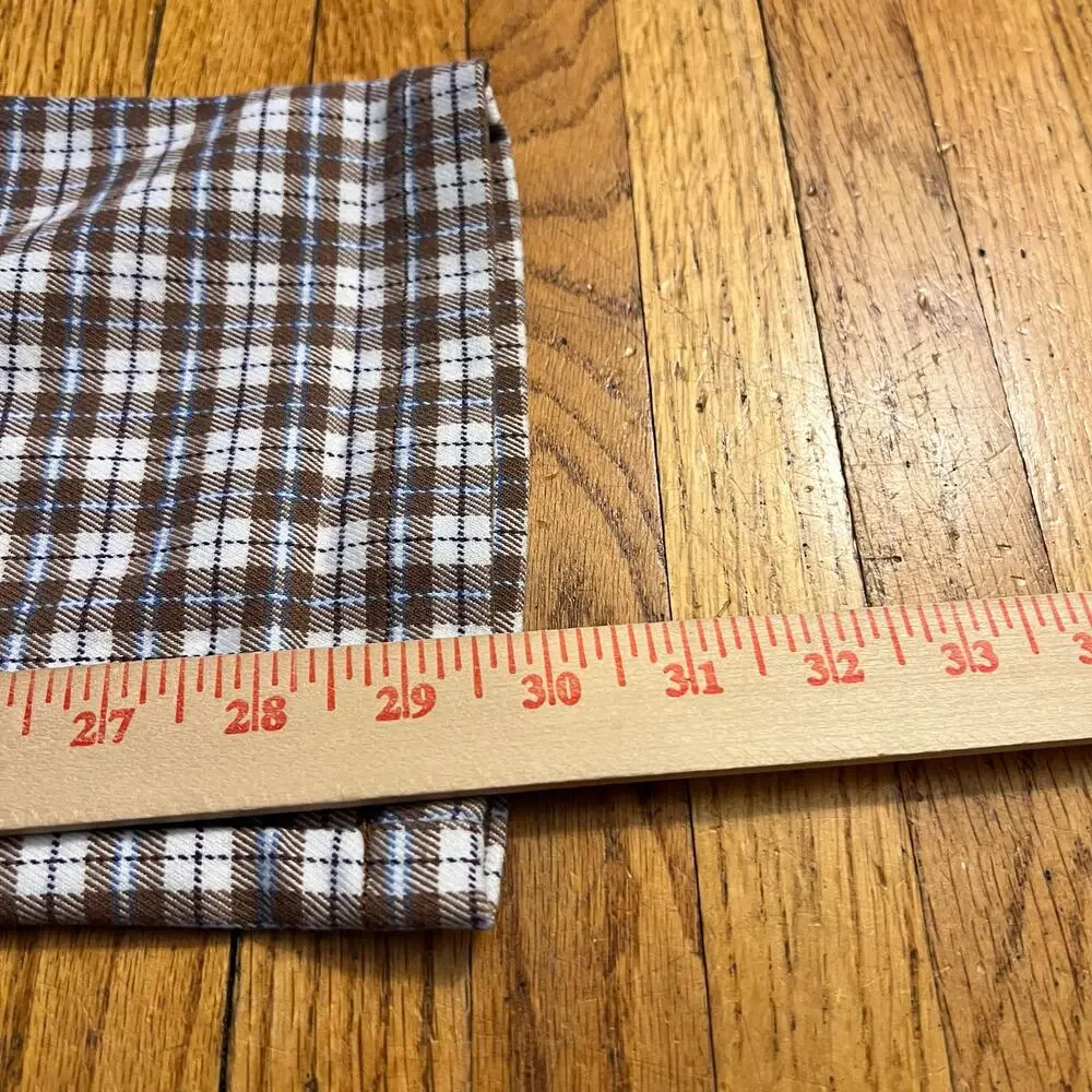 Brandy Melville Pants Women One Size Brown Straight Plaid 25x29.5 High Rise